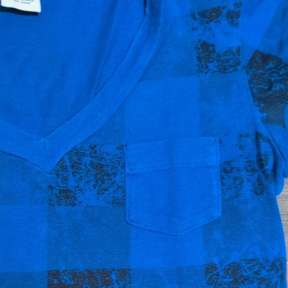Blue and Black Checkered Short Sleeve Tee - Picture 2 of 2